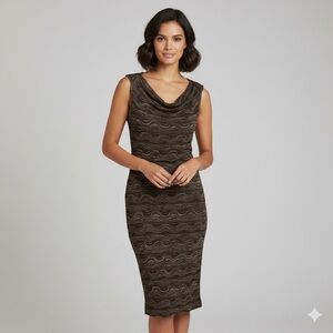 Jones New York Women’s Sleeveless Midi Sheath Dress Brown Size M